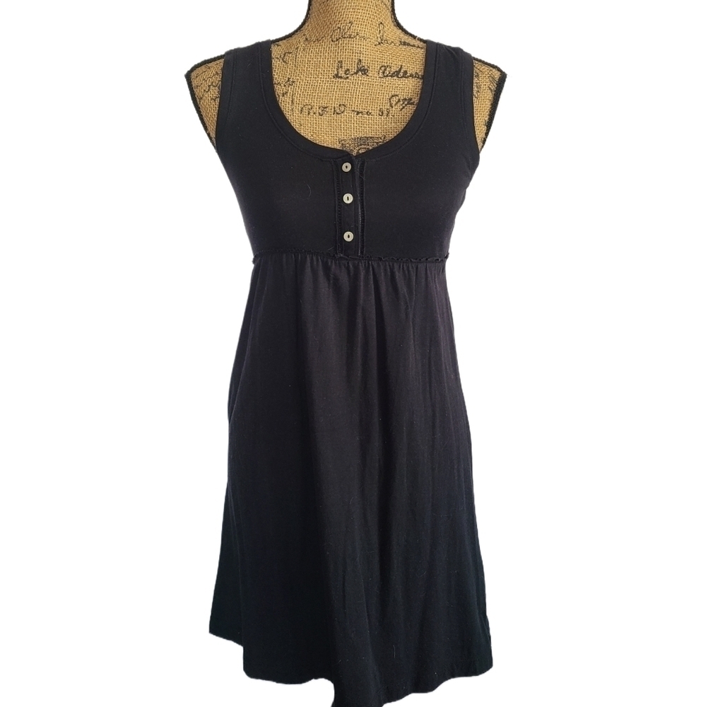 SO Black Tank Top Ruching Dress